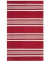 Ralph Lauren Hanover Stripe Lrl2461d Red 9' X 12' Outdoor Area Rug In Red