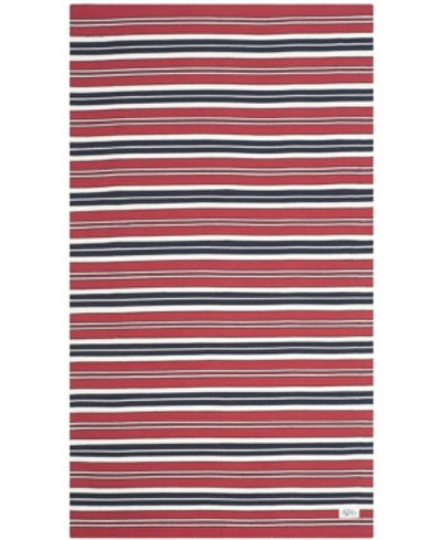 Lauren Ralph Lauren Leopold Stripe Lrl2462e Red 5' X 8' Outdoor Area Rug