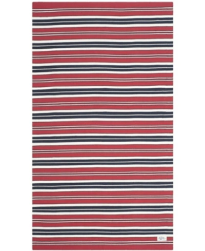 Ralph Lauren Leopold Stripe Lrl2462e Red Outdoor Area Rug Collection