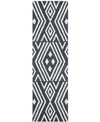 Ralph Lauren Imani Geometric Lrl6609n Slate 2'3" X 8' Runner Area Rug In Slate