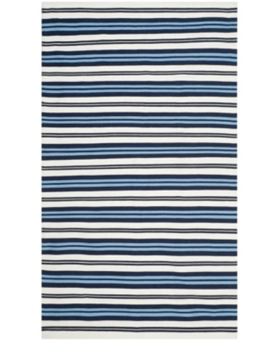 Lauren Ralph Lauren Leopold Stripe Lrl2462b White And French Blue 8' X 10' Outdoor Area Rug