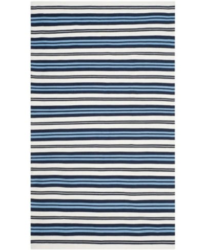 Lauren Ralph Lauren Leopold Stripe Lrl2462b White And French Blue 4' X 6' Outdoor Area Rug