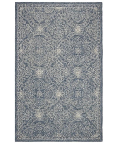 Lauren Ralph Lauren Etienne Lrl6603m Blue And Ivory 5' X 8' Area Rug