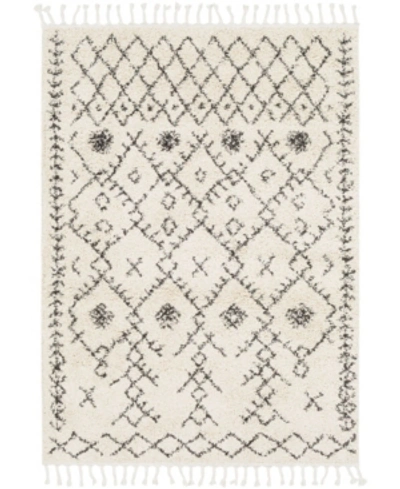 Surya Berber Shag Bbe-2302 Charcoal 2' X 2'11" Area Rug In Black