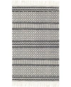 Surya Farmhouse Tassels Fts-2300 Charcoal 6' X 9' Area Rug In Charcoal