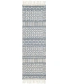 Surya Farmhouse Tassels Fts-2301 Denim 2'6" X 8' Runner Area Rug In Denim