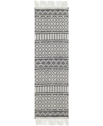 Surya Farmhouse Tassels Fts-2300 Charcoal 2'6" X 8' Runner Area Rug