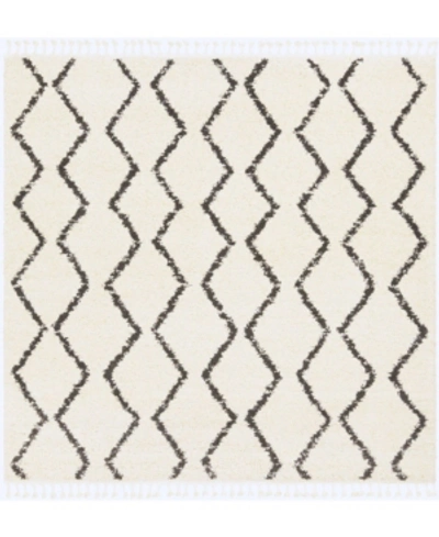 Surya Berber Shag Bbe-2303 Charcoal 7'10" X 7'10" Square Area Rug