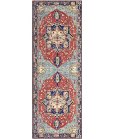 Surya Iris Irs-2308 Red 2'6" X 7'6" Runner Area Rug