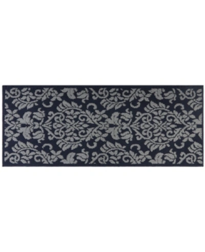 Nicole Miller Rosewood Ellie 4a-olrw02-382 Navy And Gray 2'x4'11 Runner Rug In Navy, Gray
