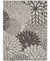 Nourison Aloha Alh05 Silver 7'10" X 10'6" Outdoor Area Rug In Silver