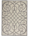 Nourison Cozumel Czm04 Cream And Gray 4' X 6' Outdoor Area Rug In Cream/gray