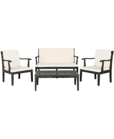 Safavieh Fresno 4pc Outdoor Living Set In Dark Slate