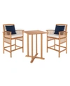 Safavieh Pate 3 Pc Bar 39.8-inch H Table Bistro Set In Teak/white