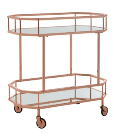 Safavieh Silva Bar Cart In Rose Gold