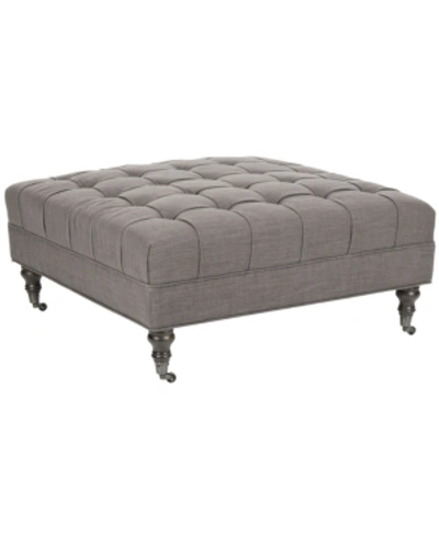 Safavieh Clark Tufted Cocktail Ottoman In Charcoal B