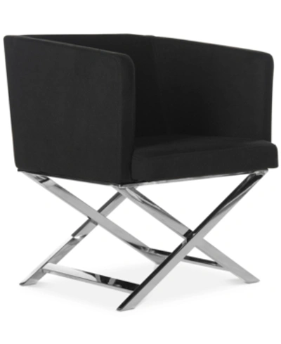 Safavieh Birtley Fabric Accent Chair In Black Chrome