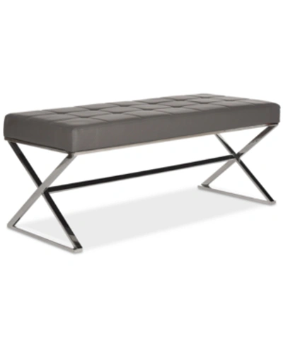 Safavieh Maran Faux Leather Bench In Grey