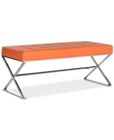 Safavieh Maran Faux Leather Bench In Orange