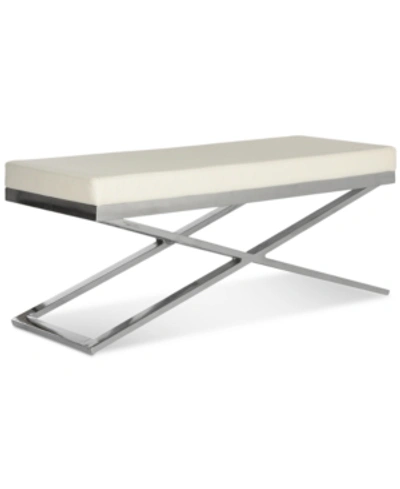 Safavieh Hone Leather Bench In White