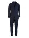 ARMANI COLLEZIONI WAISTCOAT DETAILED PATTERN SUIT IN BLUE