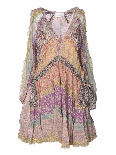 Zimmermann Carnaby Frill Billow Multicolor Dress