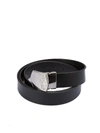 VERSACE MEDUSA HEAD SMOOTH LEATHER BELT IN BLACK