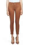 L'agence Marguerite Coated Cotton Denim High-rise Skinny Jeans In Java Coated