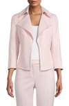 ANNE KLEIN WIDE COLLAR TWILL KISSING JACKET,10774748