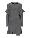 Shop Twinset Woman Mini Dress Lead Size L Polyamide, Viscose, Wool, Cashmere