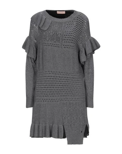 Twinset Short Dresses In Lead