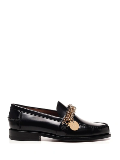 Givenchy Chain-embellished Leather Loafers In Black