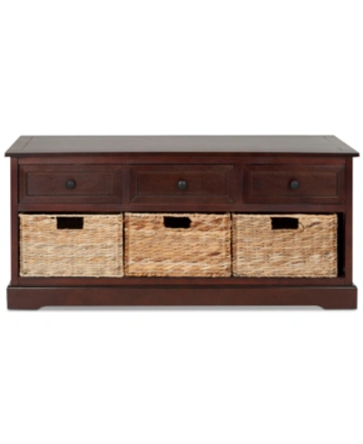 Safavieh Rosewind 3 Drawer Storage Unit In Dark Cherry