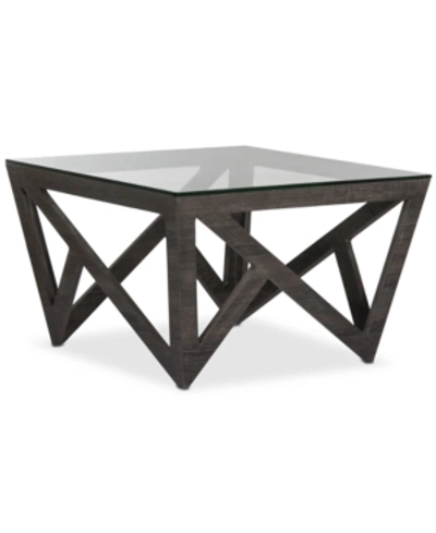Safavieh Radley Glass Top Coffee Table In Dark Grey