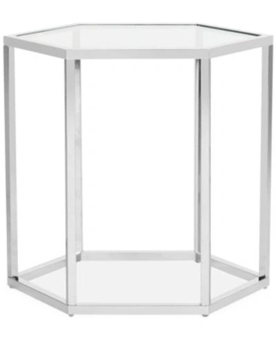 Safavieh Teagan Glass End Table In Chrome