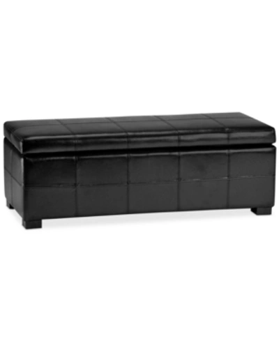 Safavieh Aurora Faux Leather Storage Bench In Black