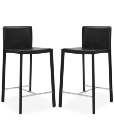 Safavieh Alec 24" Bar Stools, Set Of 2 In Black