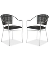 Safavieh Honner Set Of 2 Arm Dining Chairs In Black