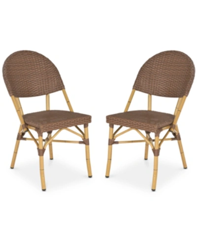 Safavieh Louisa Set Of 2 Indoor/outdoor Wicker Side Chairs In Brown