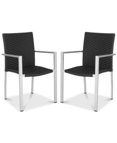 Safavieh Anneke Arm Chair (set Of 2) In Black