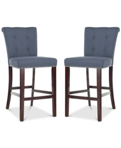Safavieh Oston Bar Stool (set Of 2) In Blue