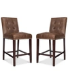 Safavieh Ora Faux Leather Counter Stool (set Of 2) In Brown