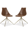 Safavieh Abbe Faux Leather Dining Chair (set Of 2) In Light Brow