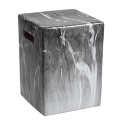 Safavieh Avila Marble Garden Stool In Gray