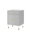 NICOLE MILLER ARACELI SINGLE DRAWER WITH STORAGE COMPARTMENT HIGH GLOSS NIGHTSTAND