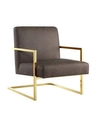 NICOLE MILLER CHESTER ACCENT CHAIR WITH SQUARE METAL ARM AND BASE