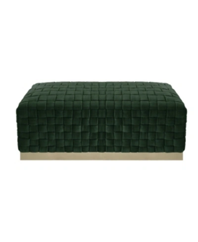 Nicole Miller Satine Woven Bench With Metal Base In Green