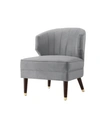 NICOLE MILLER CYBELE VELVET CHANNEL BACK ACCENT CHAIR WITH NAILHEAD TRIM