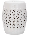 Safavieh White Lattice Coin Garden Stool In White
