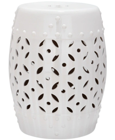 Safavieh White Lattice Coin Garden Stool